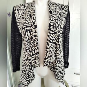 Alberto Makali Open Jacket Black White Sz LG Excellent Condition Workwear Design